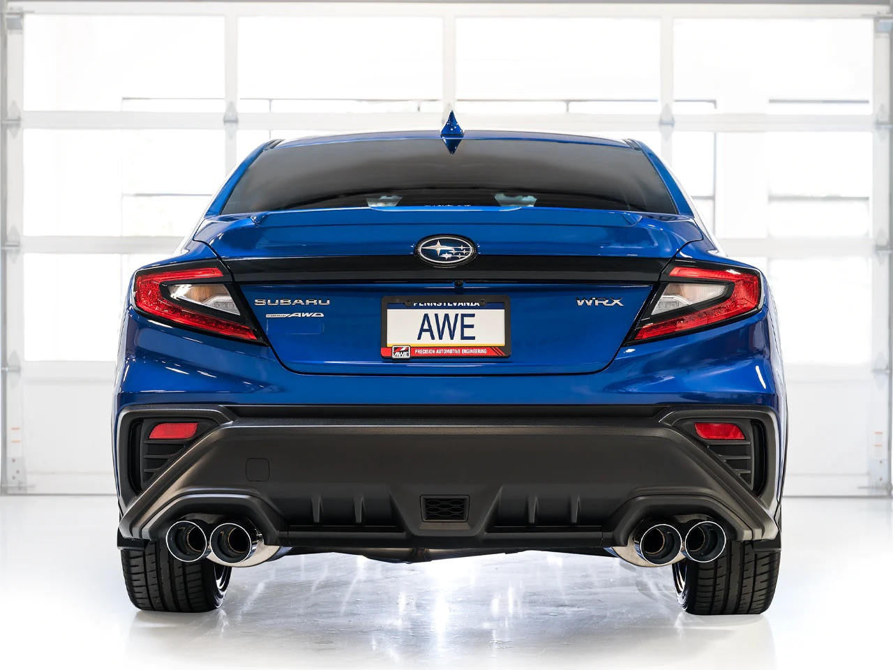 AWE Track Edition Exhaust for VB Subaru WRX - Chrome Silver Tips - Apollo Off-Road