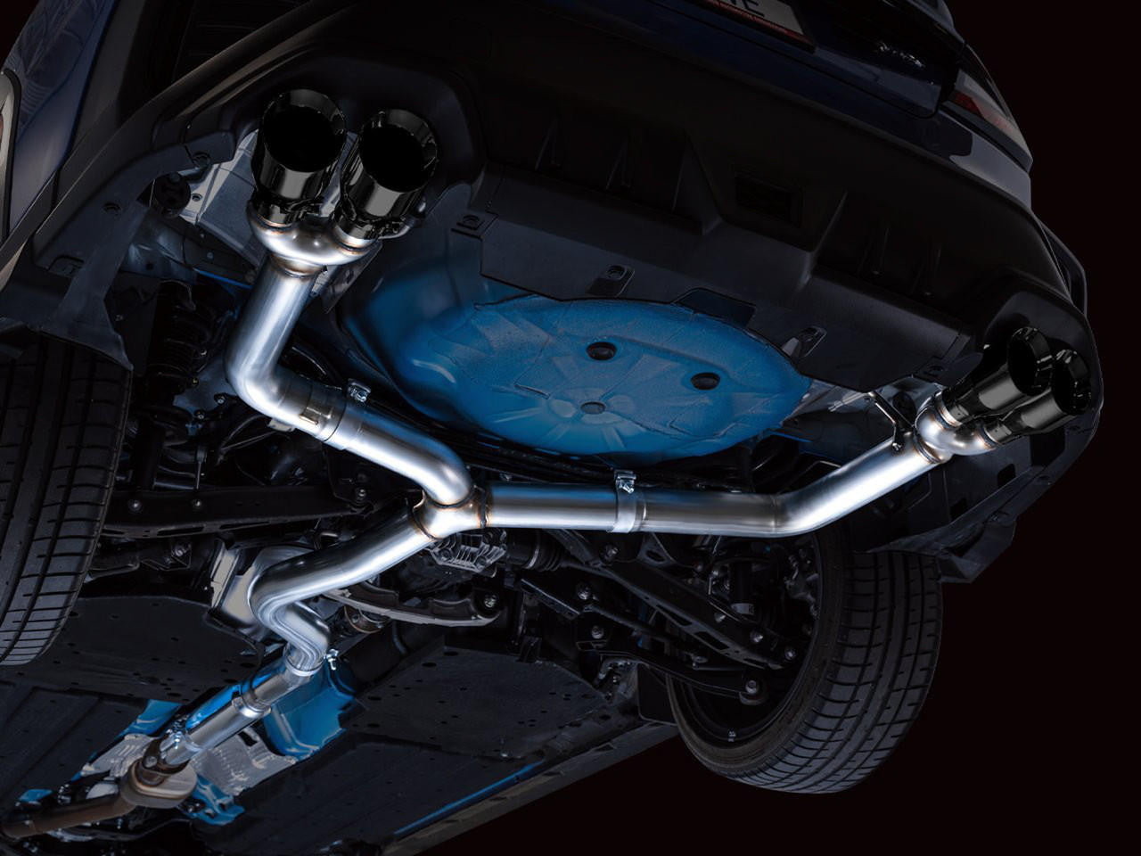 AWE Track Edition Exhaust for VB Subaru WRX - Diamond Black Tips - Apollo Off-Road