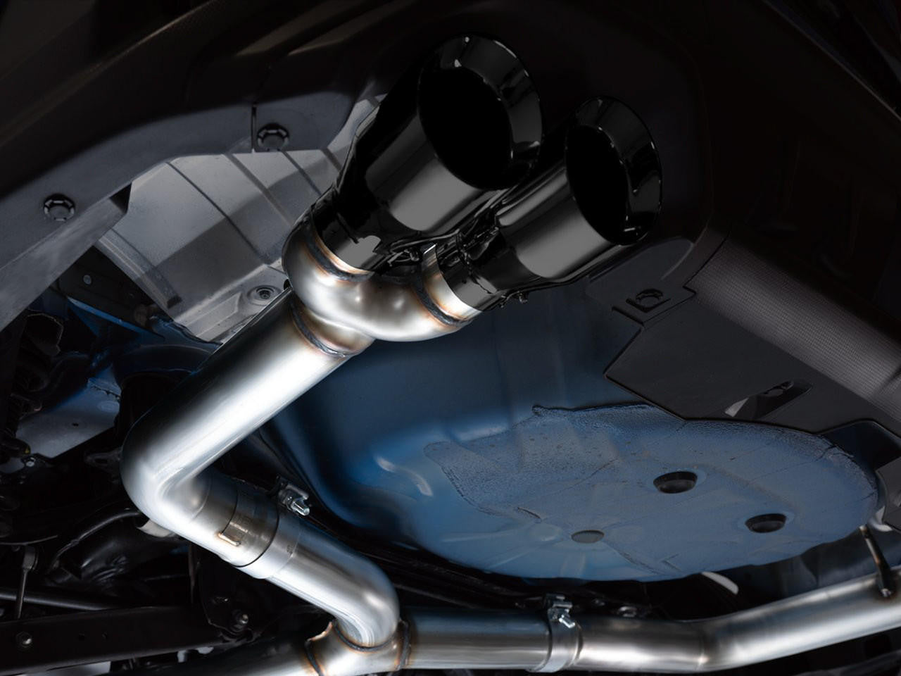 AWE Track Edition Exhaust for VB Subaru WRX - Diamond Black Tips - Apollo Off-Road