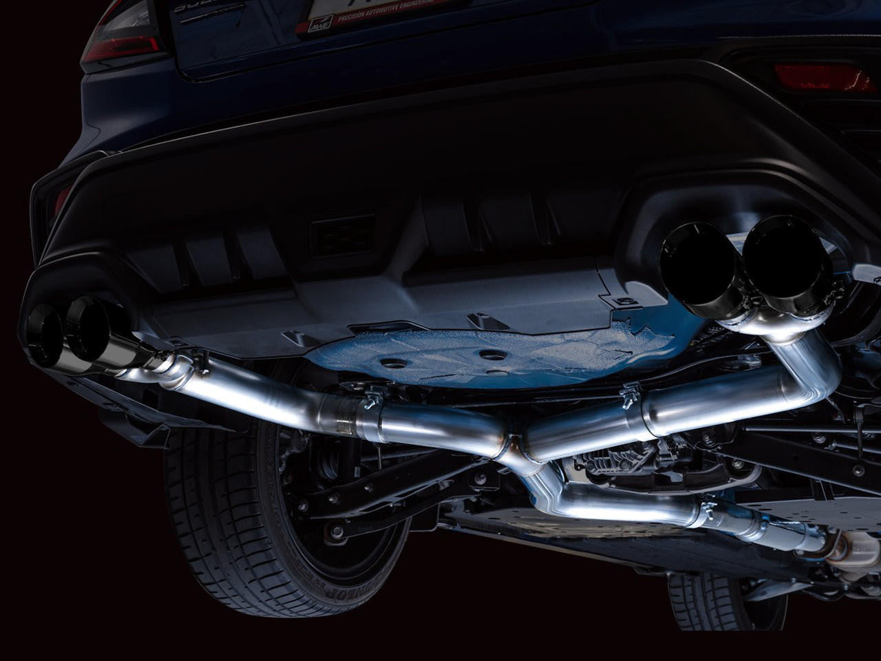 AWE Track Edition Exhaust for VB Subaru WRX - Diamond Black Tips - Apollo Off-Road