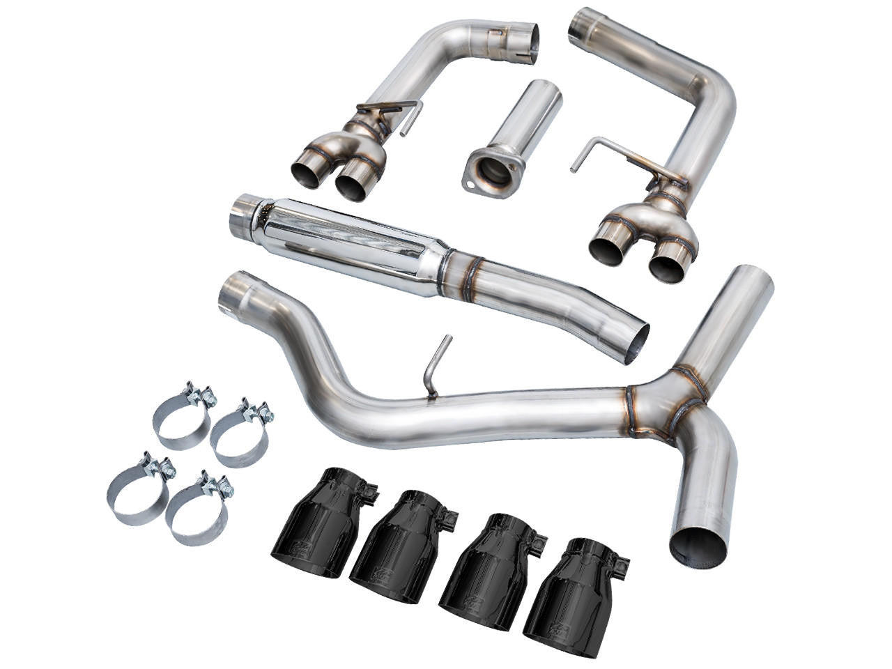 AWE Track Edition Exhaust for VB Subaru WRX - Diamond Black Tips - Apollo Off-Road