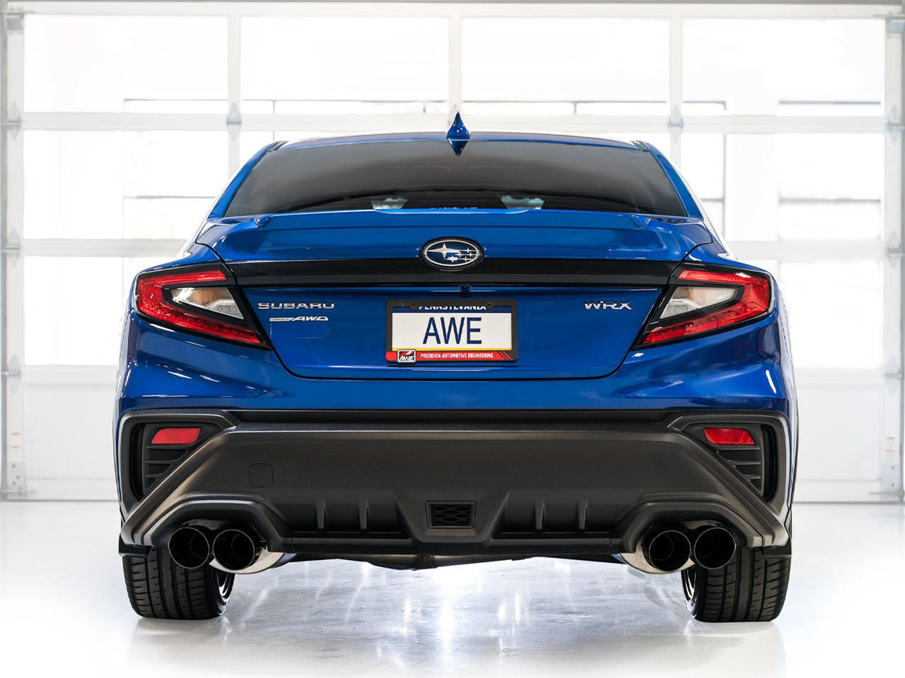 AWE Track Edition Exhaust for VB Subaru WRX - Diamond Black Tips - Apollo Off-Road