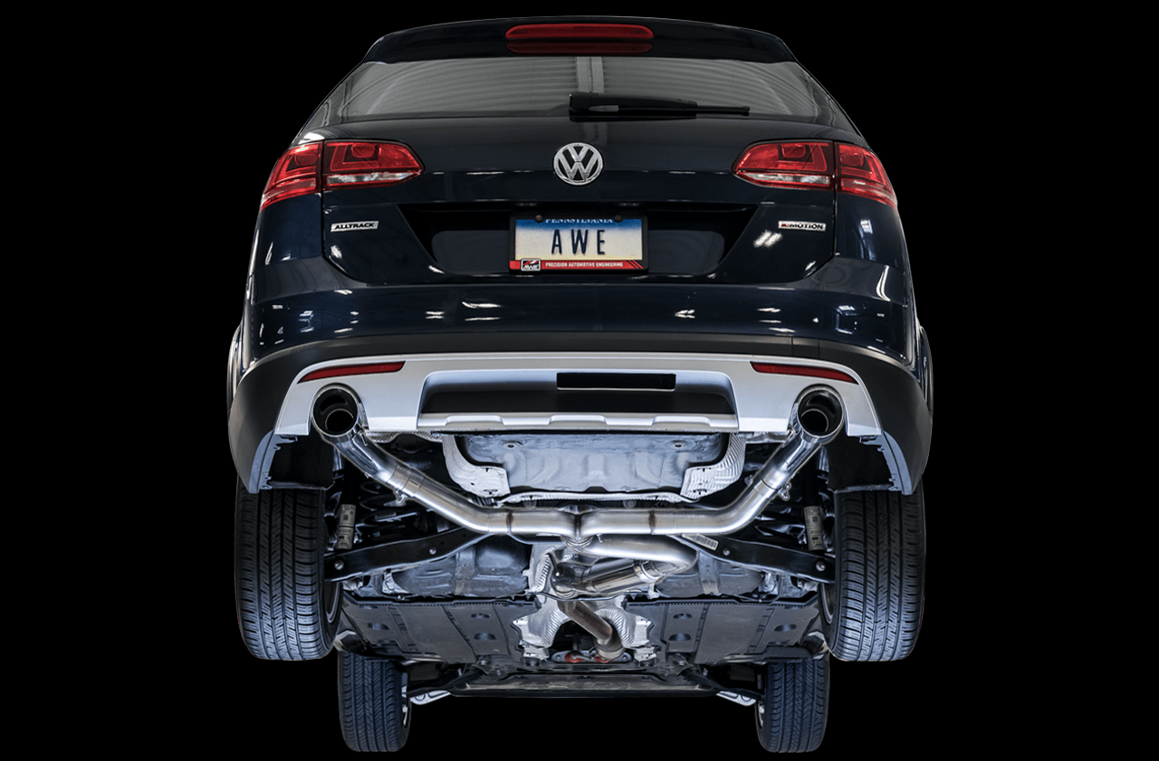 AWE Track Edition Exhaust for VW Golf Alltrack - Sportwagen 4Motion - Chrome Silver Tips - Apollo Off-Road