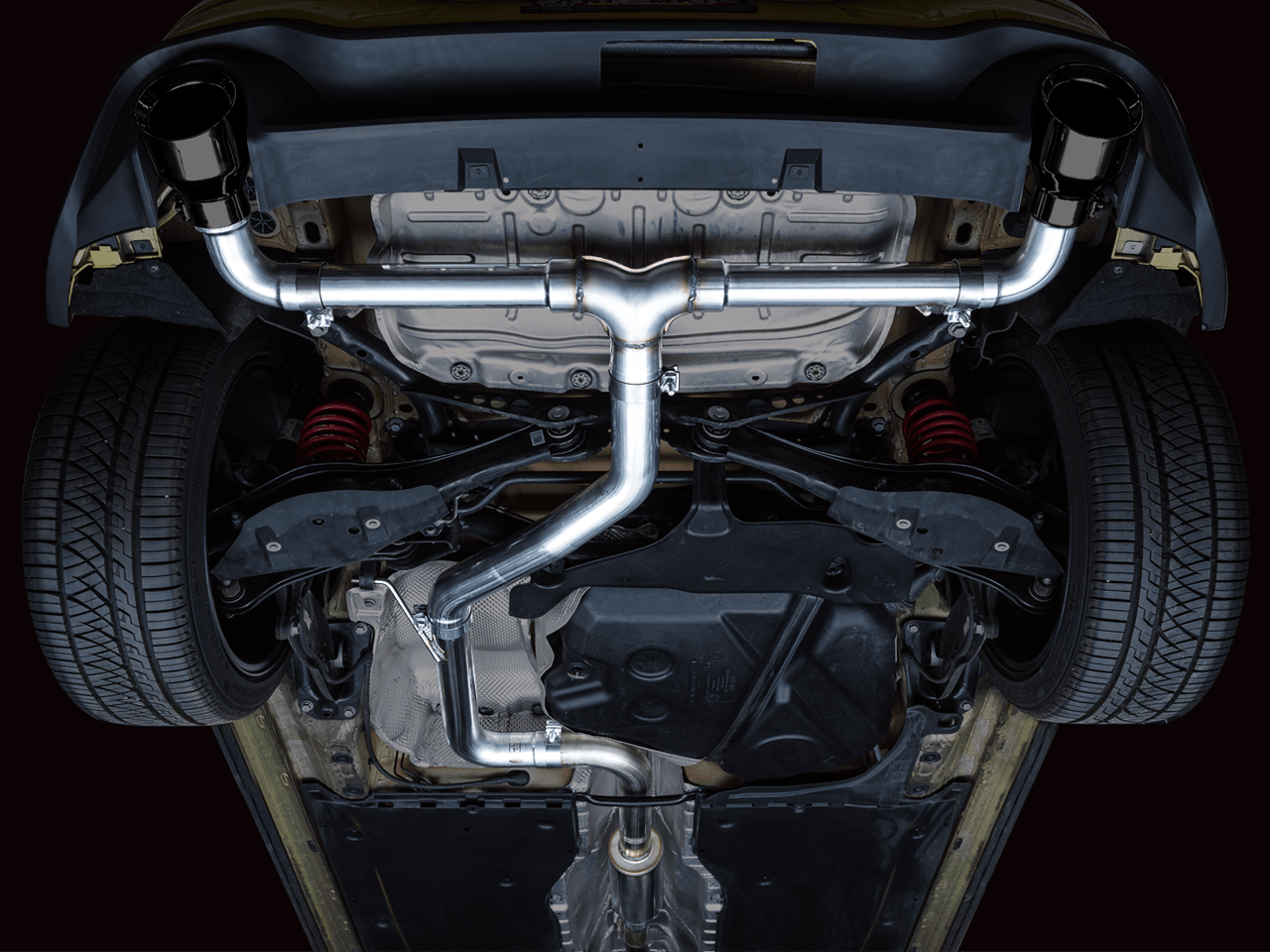 AWE Track Edition Exhaust for VW MK8 GTI - Diamond Black Tips - Apollo Off-Road