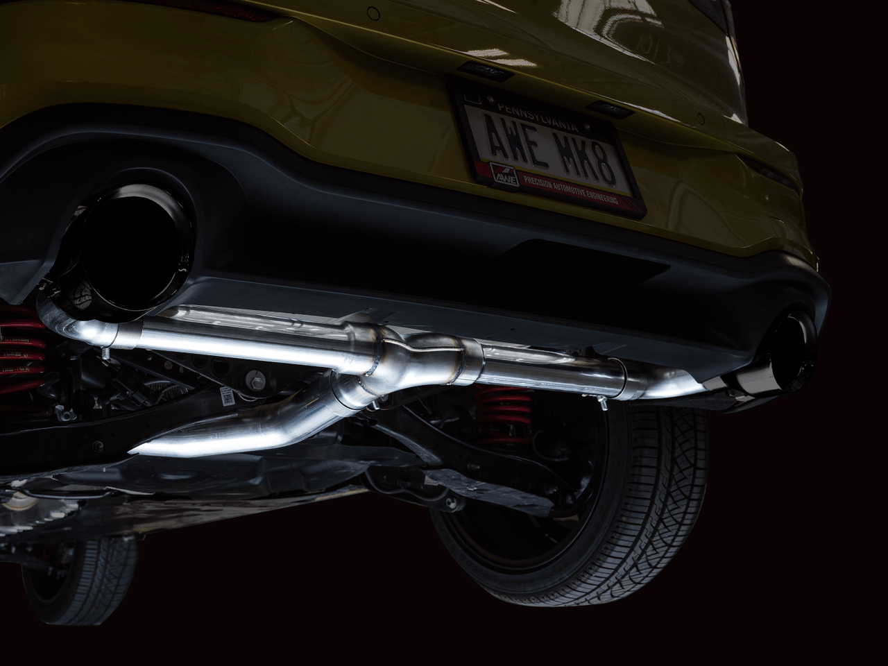 AWE Track Edition Exhaust for VW MK8 GTI - Diamond Black Tips - Apollo Off-Road