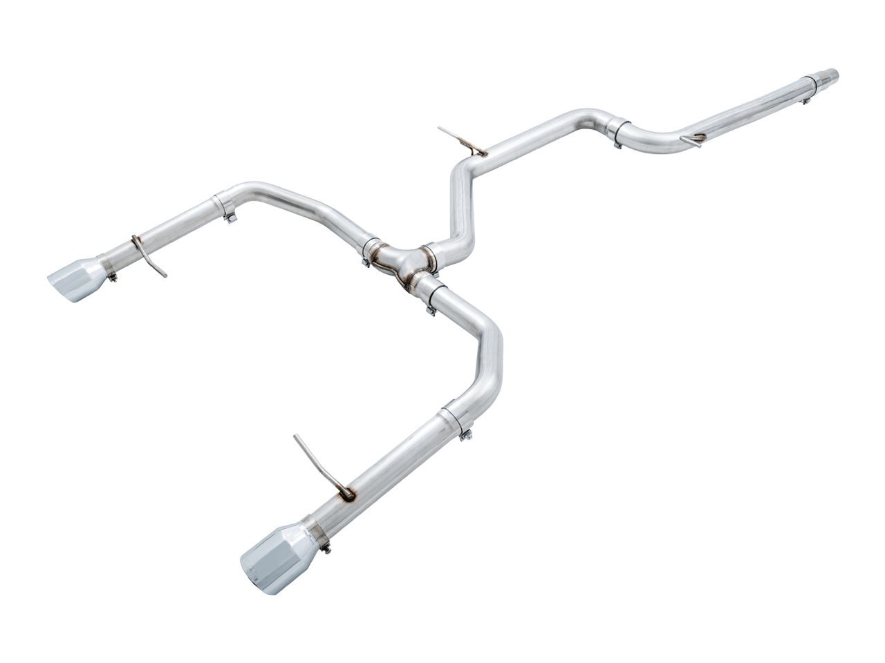 AWE Track Edition Exhaust - Non-Resonated - for MK7 Jetta GLI w- Stock Downpipe - Chrome Silver Tips - Apollo Off-Road