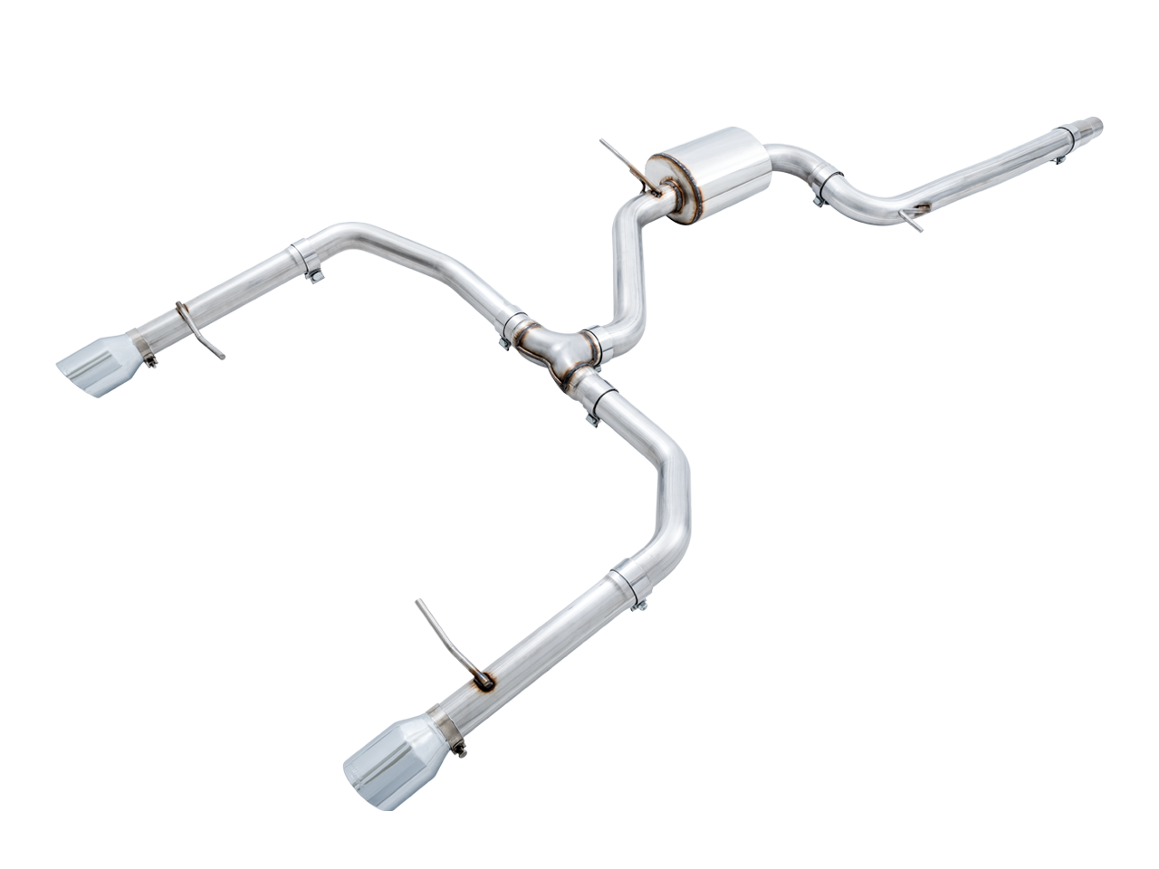 AWE Track Edition Exhaust - Resonated - for MK7 Jetta GLI w- High Flow Downpipe (not included) - Chrome Silver Tips - Apollo Off-Road