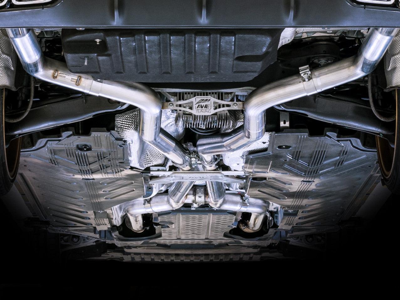AWE Track Edition Exhaust System for 2019+ Mercedes-Benz W205 AMG C63-S Sedan (no tips) - Apollo Off-Road