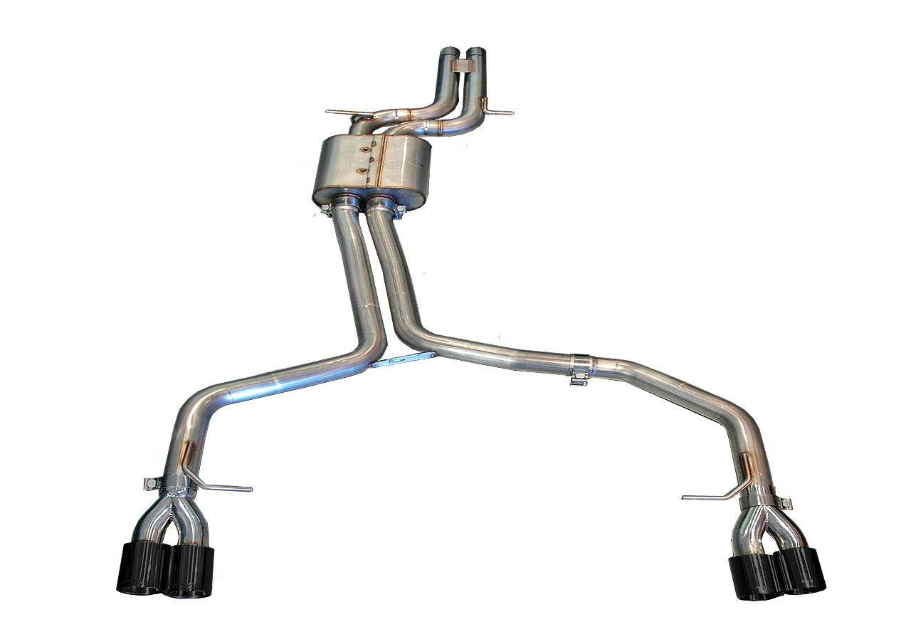 AWE Track Edition Exhaust System for B8 S5 4.2L - Diamond Black Tips - Apollo Off-Road