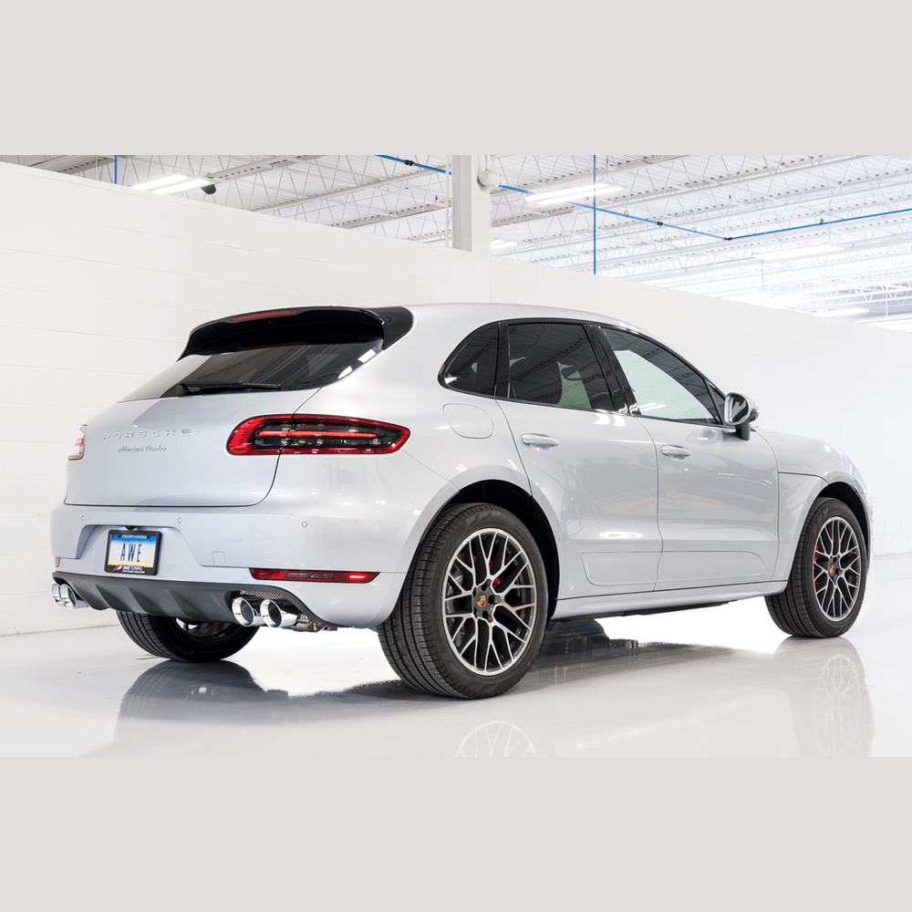 AWE Track Edition Exhaust System for Porsche Macan S - GTS - Turbo - Chrome Silver 102mm Tips - Apollo Off-Road
