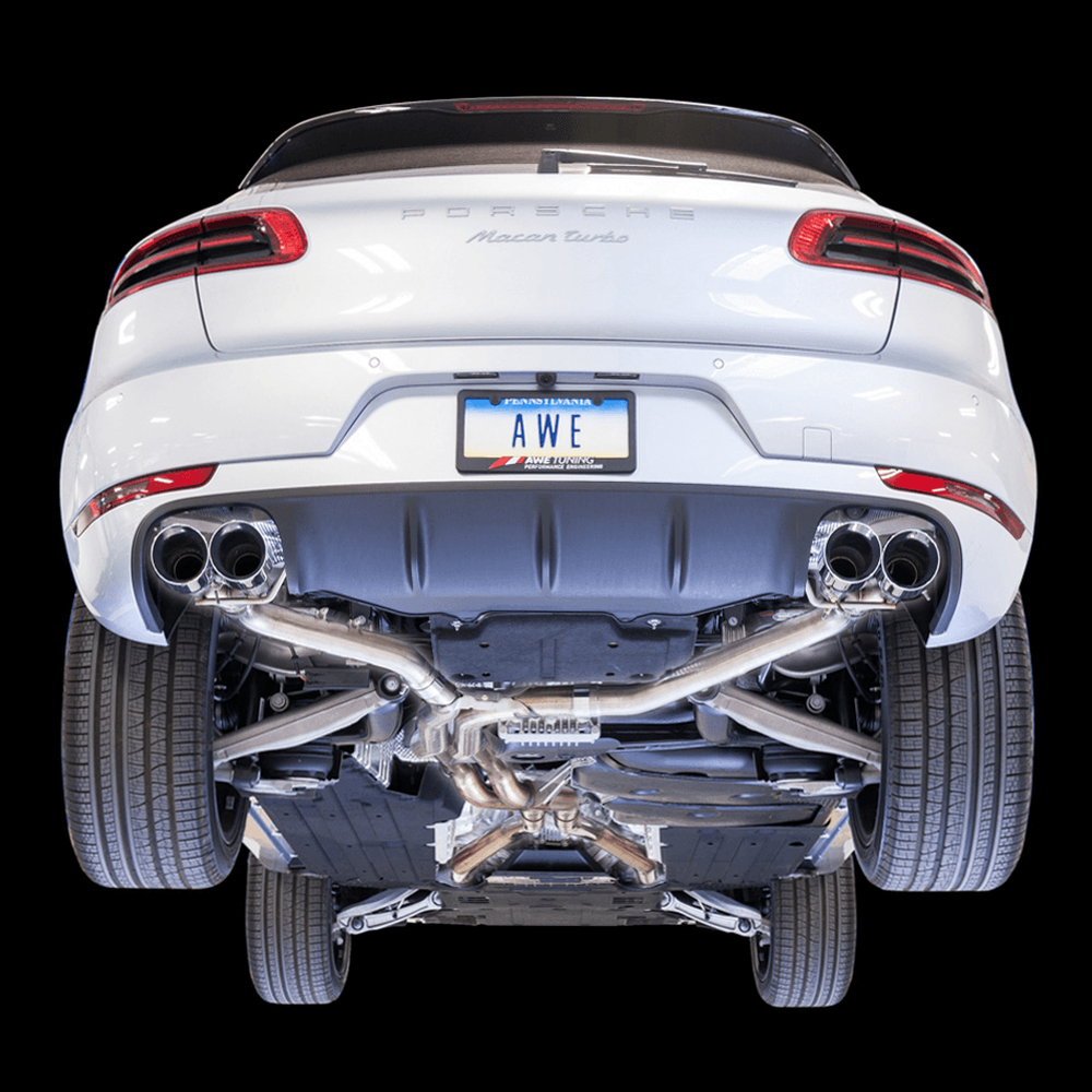 AWE Track Edition Exhaust System for Porsche Macan S - GTS - Turbo - Chrome Silver 102mm Tips - Apollo Off-Road