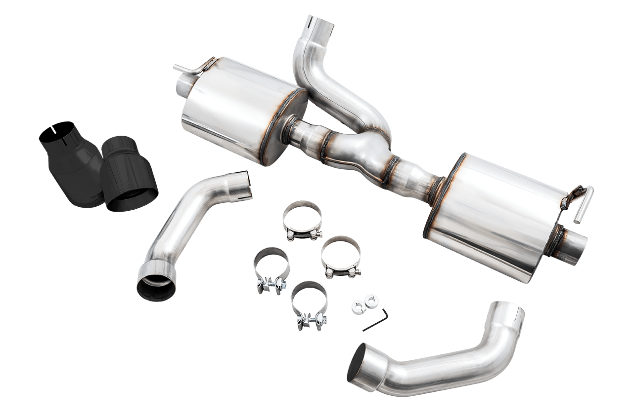 AWE Tread Edition Axleback Dual Exhaust for Jeep JK-JKU 3.6L - Diamond Black Tips - Apollo Off-Road