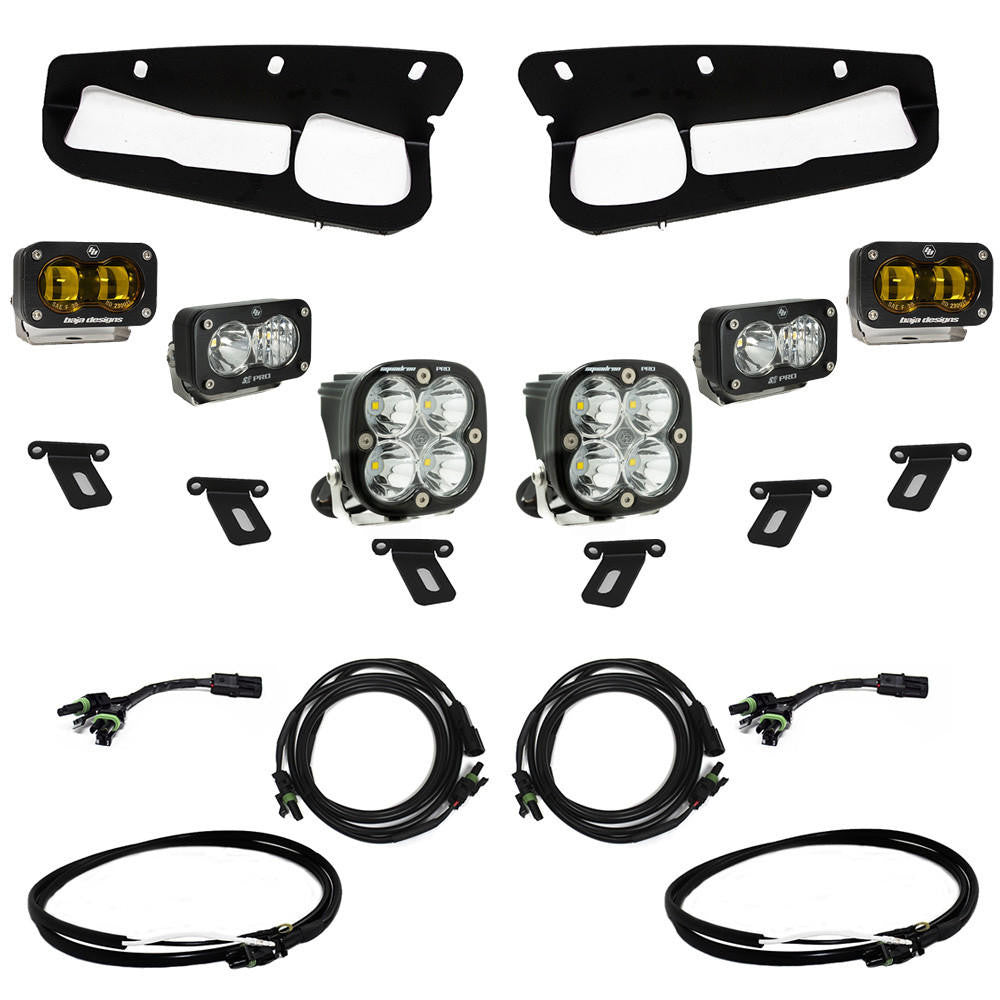 Baja Designs 2021+ Ford Bronco (Steel Bumper) S2 SAE "Pro" Fog Pocket Light Kit - Apollo Off-Road