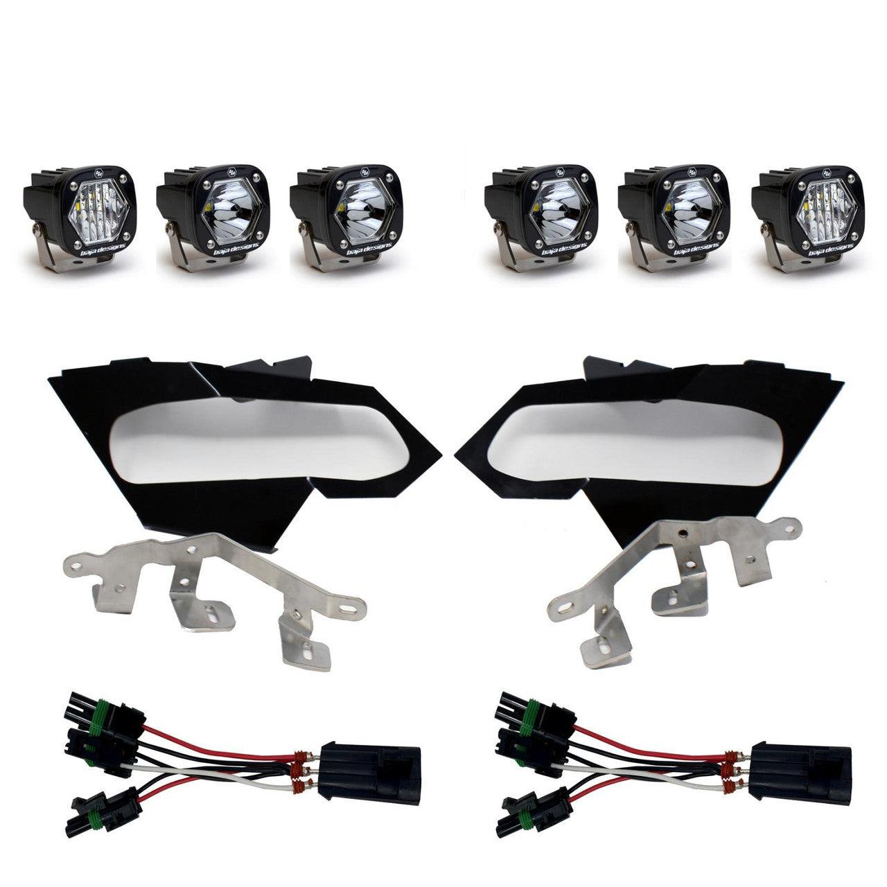 Baja Designs Can-Am S1 Triple LED Headlight Kit - Can-Am 2017-21 Maverick X3 - Apollo Off-Road