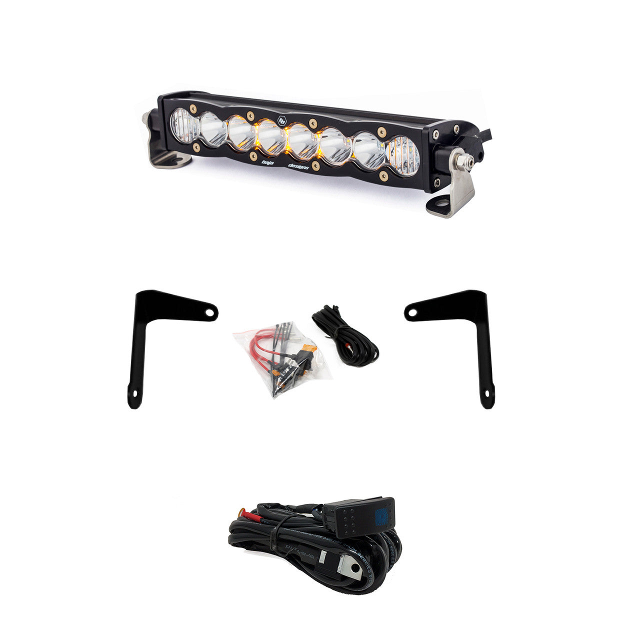 Baja Designs Can-Am S8 10 Inch Clear Shock Mount Light Bar Kit - Can-Am 2017-21 Maverick X3 - Apollo Off-Road
