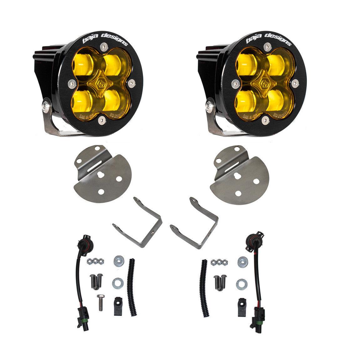 Baja Designs Chevy-GMC Squadron SAE "Street Legal" Amber Fog Pocket Light Kit - Chevy-GMC 2015-19 Colorado-Canyon, Silverado-Sierra 2500HD-3500HD - Apollo Off-Road