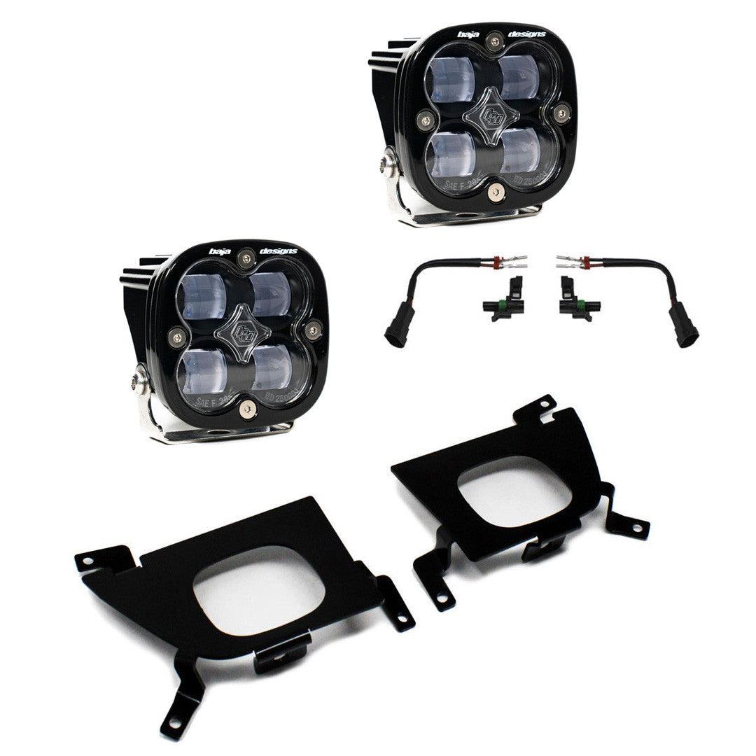 Baja Designs Chevy Squadron SAE "Street Legal" Fog Pocket Light Kit - Chevy 2019-22 Silverado 1500- 2020-22 2500HD-3500HD - Apollo Off-Road