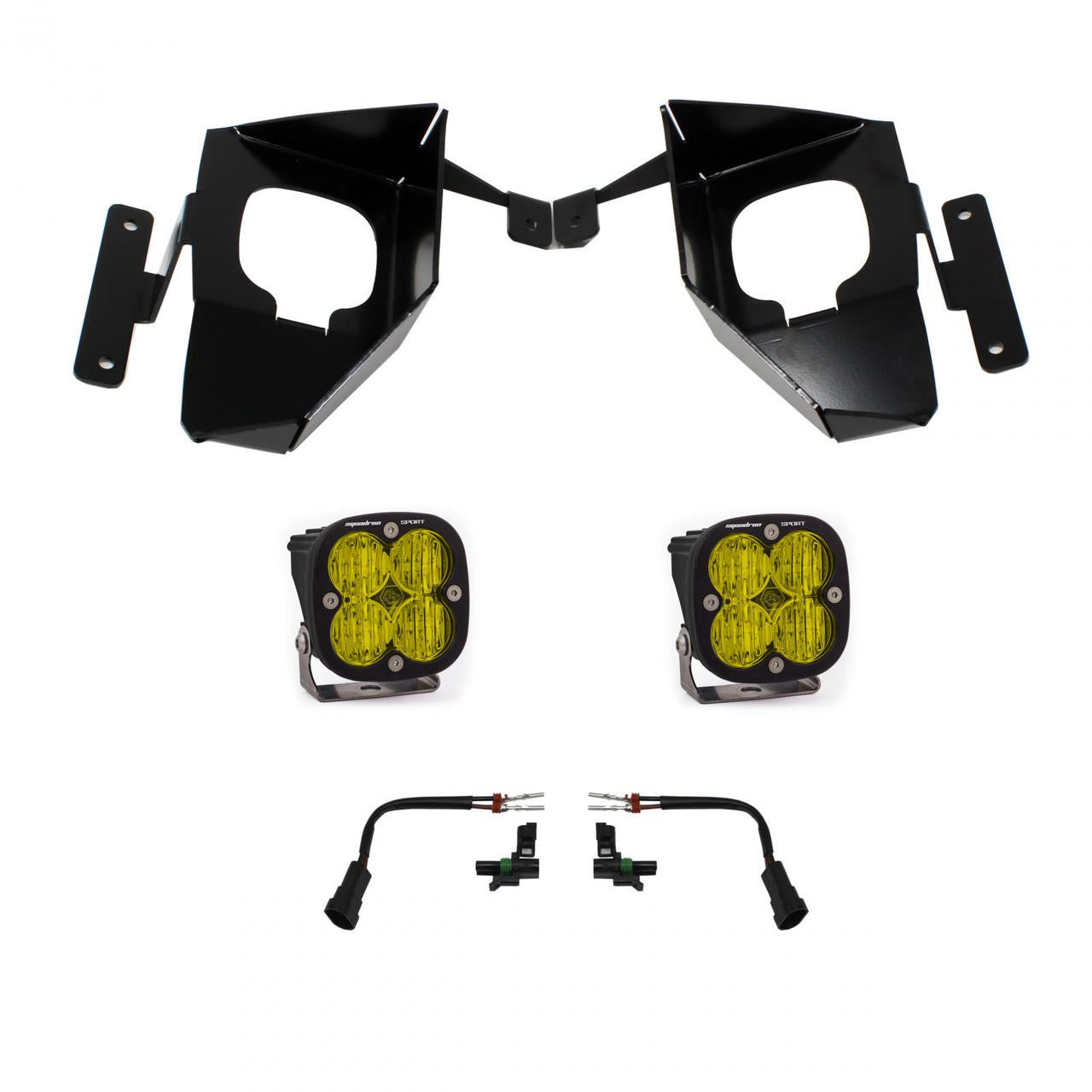 Baja Designs Chevy Squadron Sport W-C Amber Fog Pocket Light Kit - Chevy 2016-18 Silverado 1500 - Apollo Off-Road