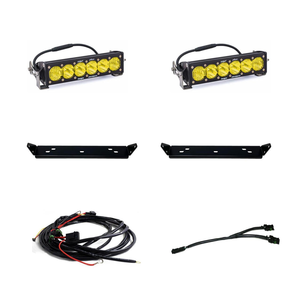 Baja Designs Ford Dual 10" OnX6+ Amber Behind Grille Light Bar Kit - Ford 2021+ F-150 Raptor - Apollo Off-Road