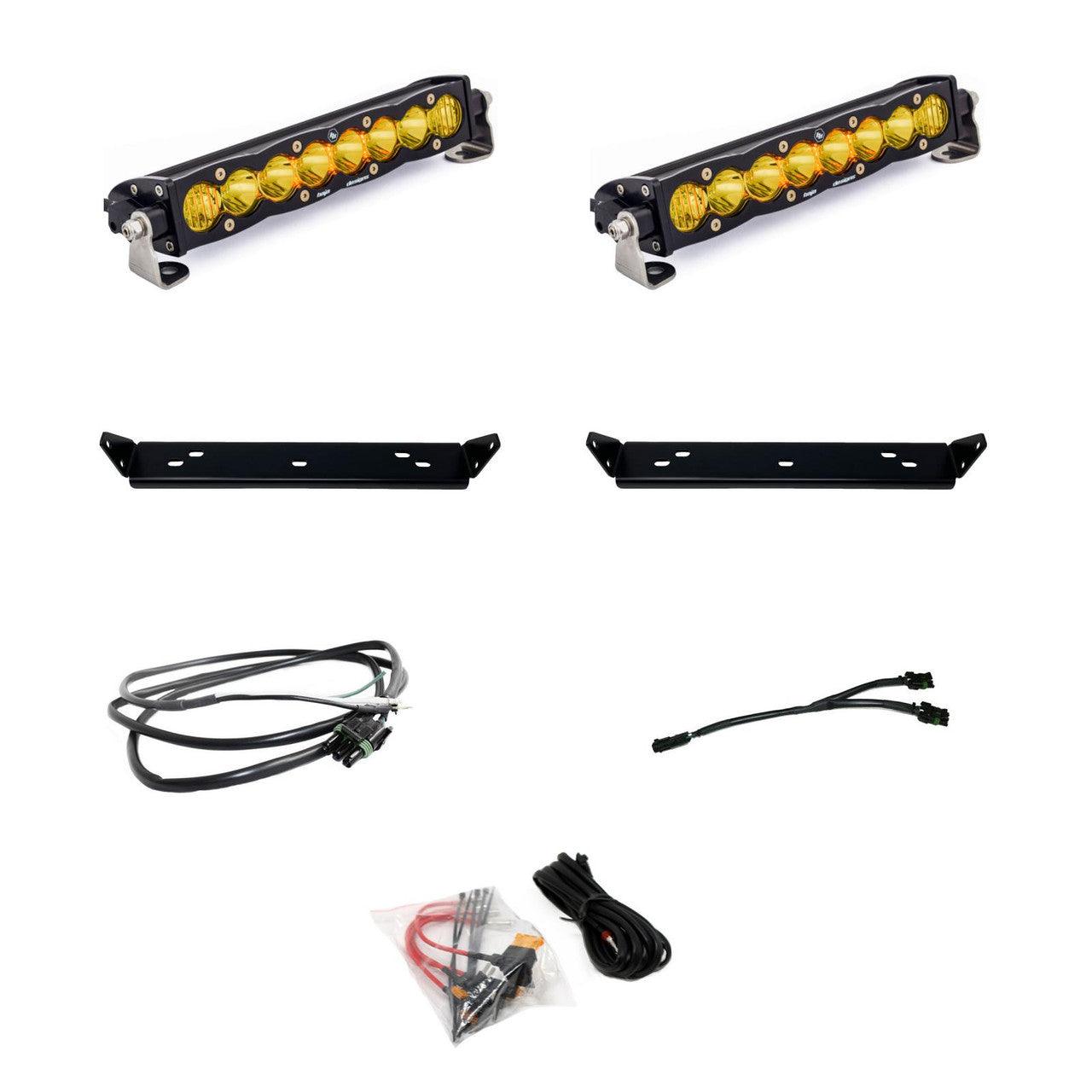 Baja Designs Ford Dual 10" S8 Amber Behind Grille Light Bar Kit - Ford 2021+ F-150 Raptor - Apollo Off-Road