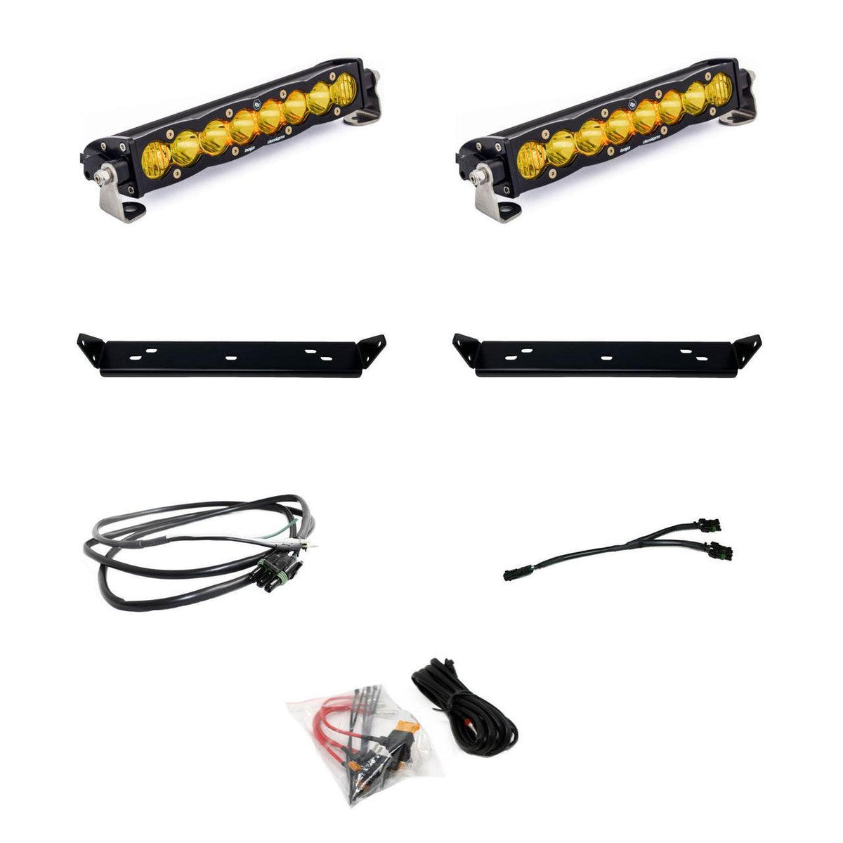 Baja Designs Ford Dual 10" S8 Amber Behind Grille Light Bar Kit - Ford 2021+ F-150 Raptor - Apollo Off-Road