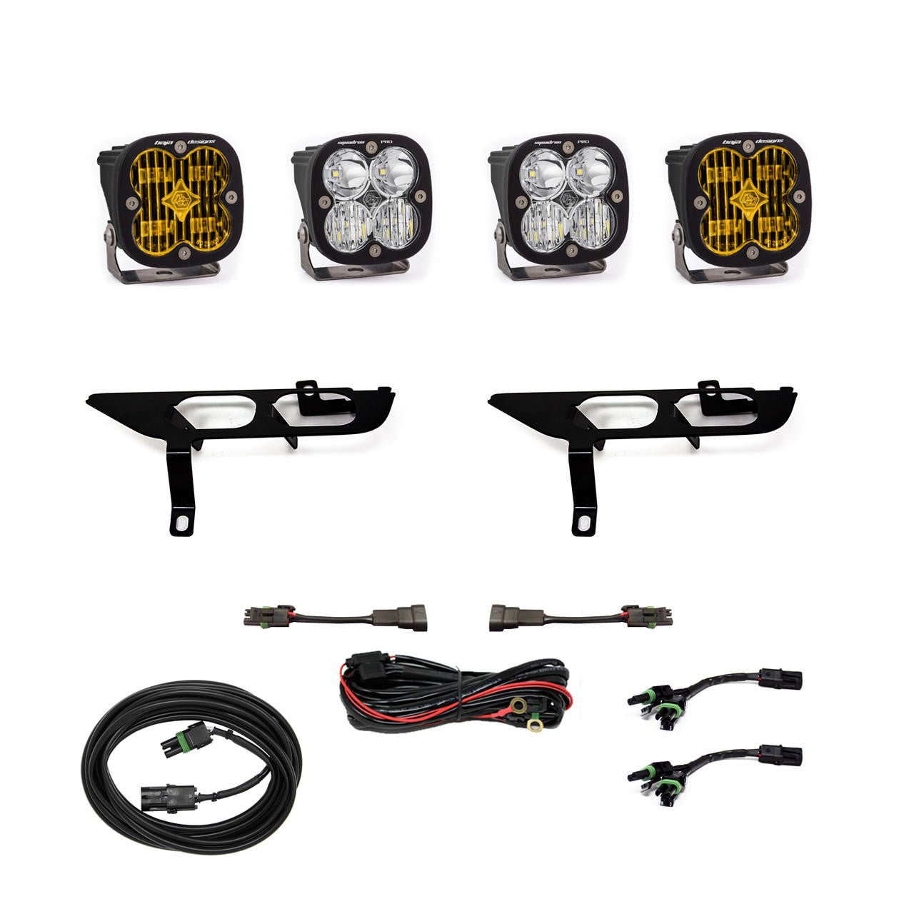 Baja Designs Ford Squadron SAE-Pro Amber Fog Pocket Light Kit - Ford 2021-22 F-150 w-o Daytime Running Lights - Apollo Off-Road