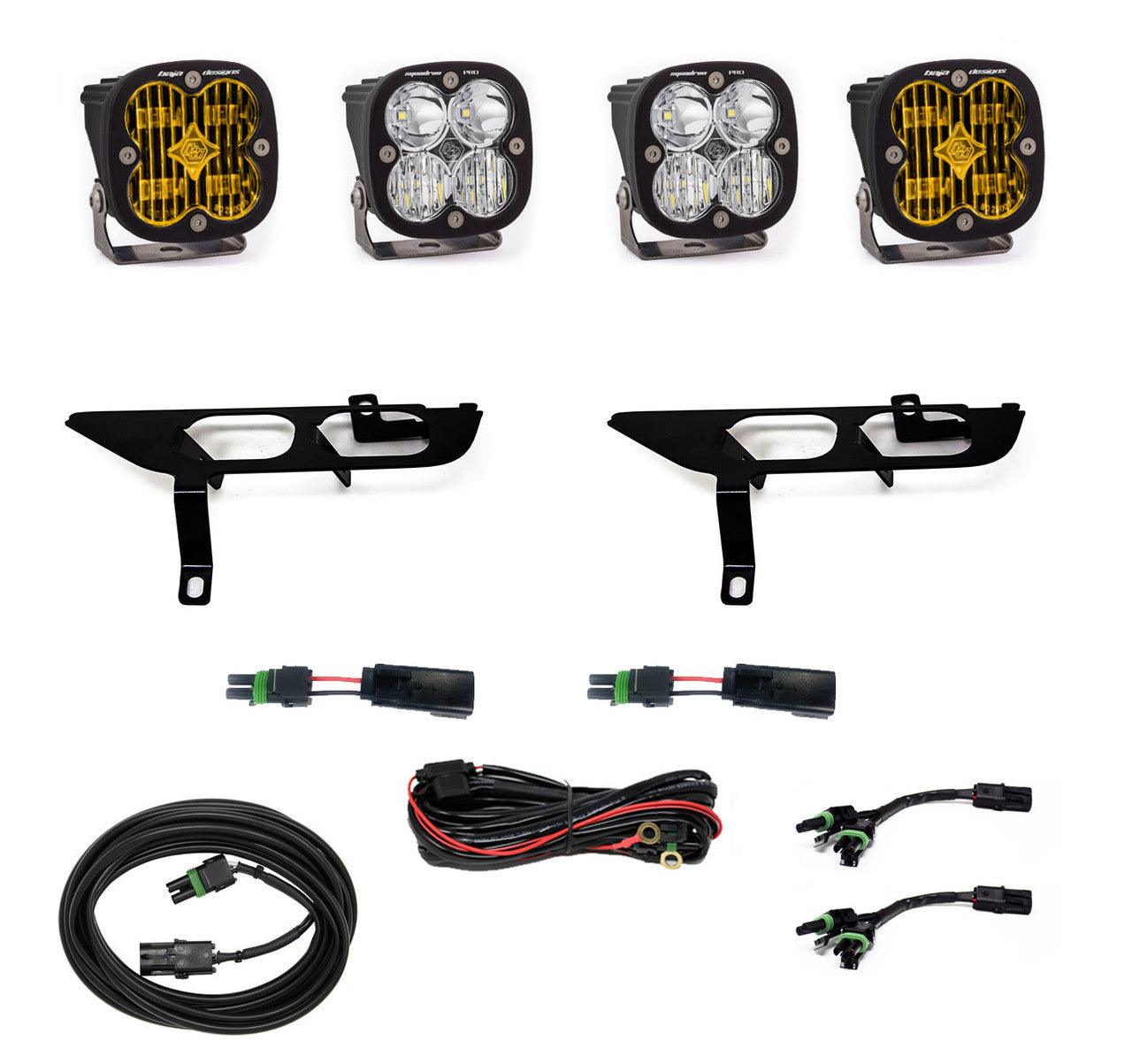 Baja Designs Ford Squadron SAE-Pro Clear Fog Pocket Light Kit - Ford 2021-22 F-150 w- Daytime Running Lights - Apollo Off-Road