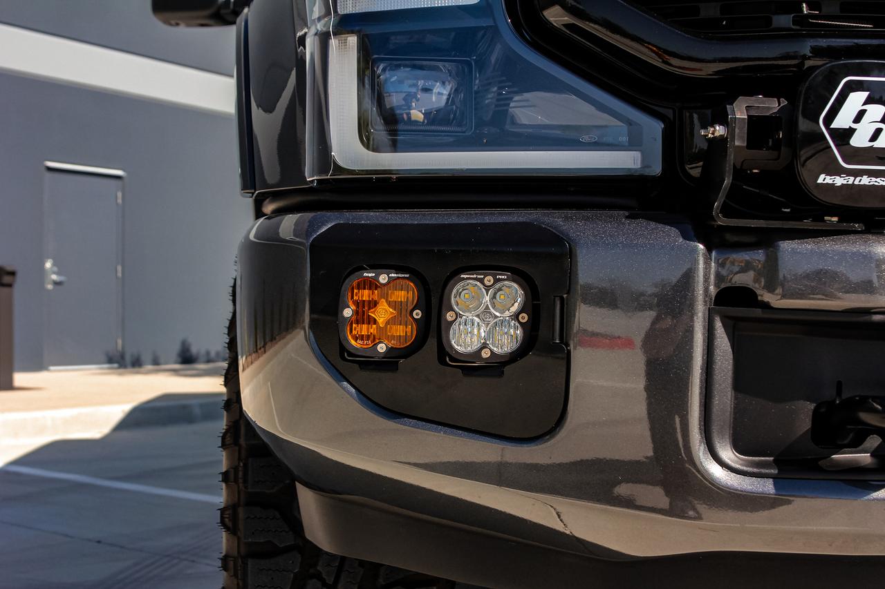 Baja Designs Ford Squadron SAE-Pro Clear w-Upfitter Fog Pocket Light Kit - Ford 2020-22 F-250-350 Super Duty - Apollo Off-Road