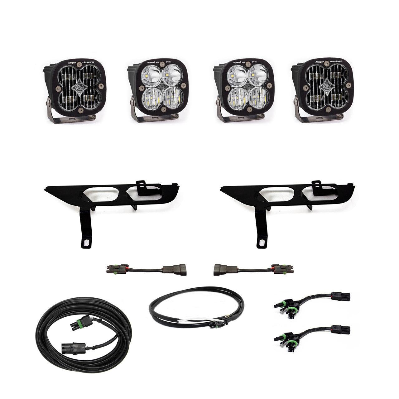 Baja Designs Ford Squadron SAE-Pro Clear w-Upfitter Fog Pocket Light Kit - Ford 2021-22 F-150 w-o Daytime Running Lights - Apollo Off-Road