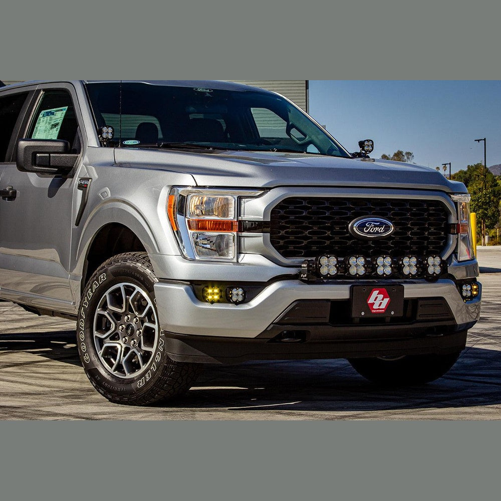 Baja Designs Ford Squadron SAE-Pro Clear w-Upfitter Fog Pocket Light Kit - Ford 2021-22 F-150 w-o Daytime Running Lights - Apollo Off-Road
