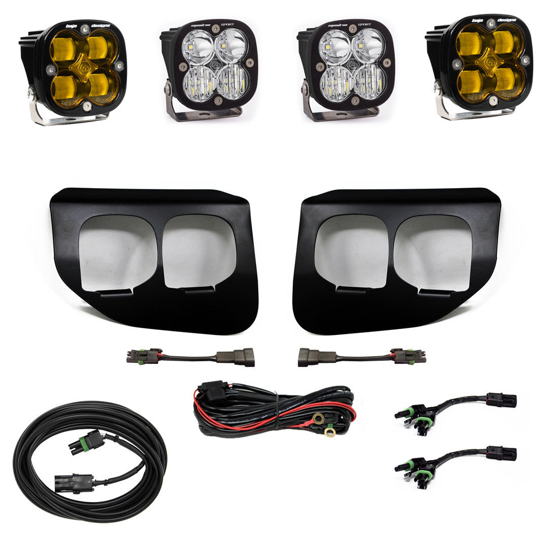 Baja Designs Ford Squadron SAE-Sport Amber Fog Pocket Light Kit - Ford 2020-22 F-250-350 Super Duty - Apollo Off-Road