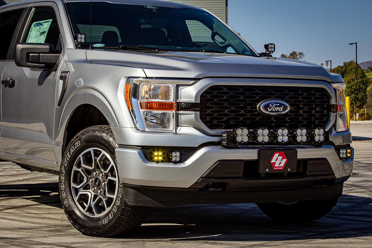 Baja Designs Ford Squadron SAE-Sport Amber Fog Pocket Light Kit - Ford 2021-22 F-150 w-o Daytime Running Lights - Apollo Off-Road