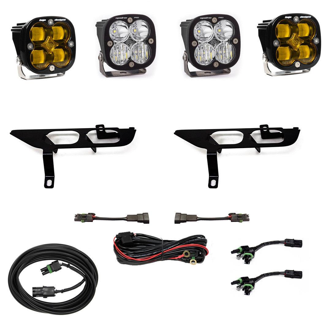 Baja Designs Ford Squadron SAE-Sport Amber Fog Pocket Light Kit - Ford 2021-22 F-150 w-o Daytime Running Lights - Apollo Off-Road