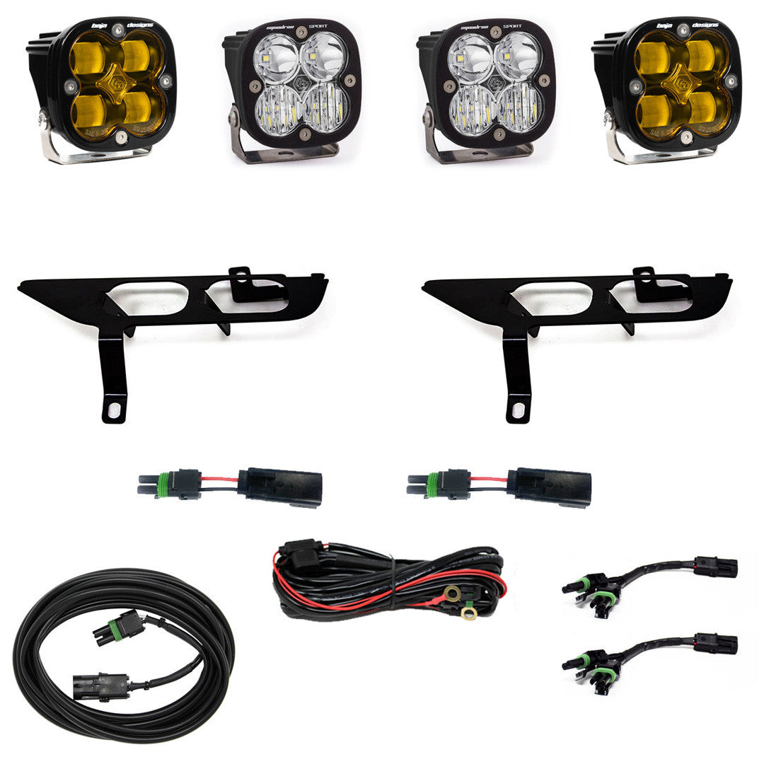 Baja Designs Ford Squadron SAE-Sport Clear Fog Pocket Light Kit - Ford 2021-22 F-150 w- Daytime Running Lights - Apollo Off-Road