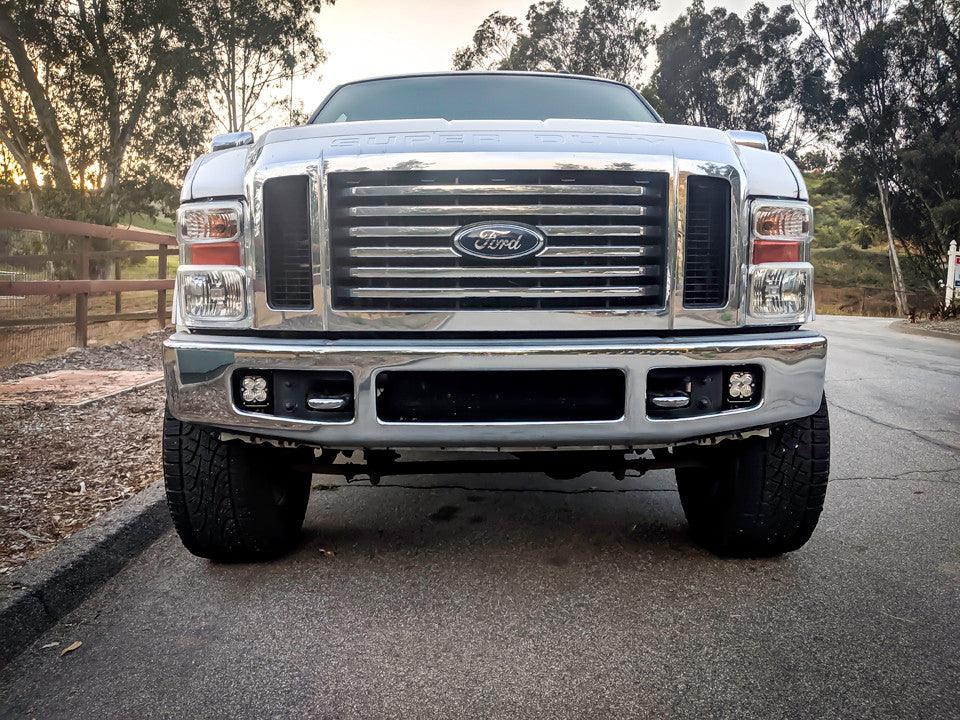 Baja Designs Ford Squadron SAE "Street Legal" Amber Fog Pocket Light Kit - Ford 1999-10 F-250-350 Super Duty - Apollo Off-Road