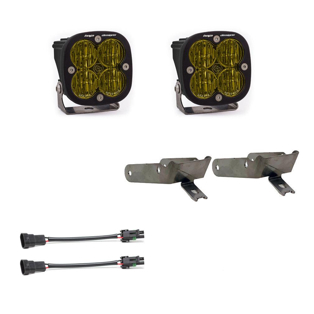 Baja Designs Ford Squadron SAE "Street Legal" Amber Fog Pocket Light Kit - Ford 1999-10 F-250-350 Super Duty - Apollo Off-Road