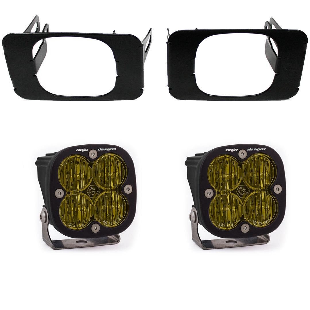 Baja Designs Ford Squadron SAE "Street Legal" Amber Fog Pocket Light Kit - Ford 2015-21 F-150, 2017-21 F-250-350 Super Duty - Apollo Off-Road