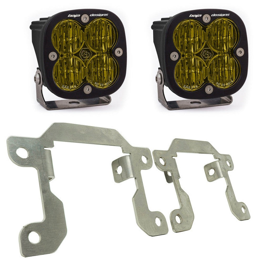 Baja Designs Ford Squadron SAE "Street Legal" Amber Fog Pocket Light Kit - Ford 2019-22 Ranger, 2021-22 Bronco w- OE Plastic Bumper - Apollo Off-Road
