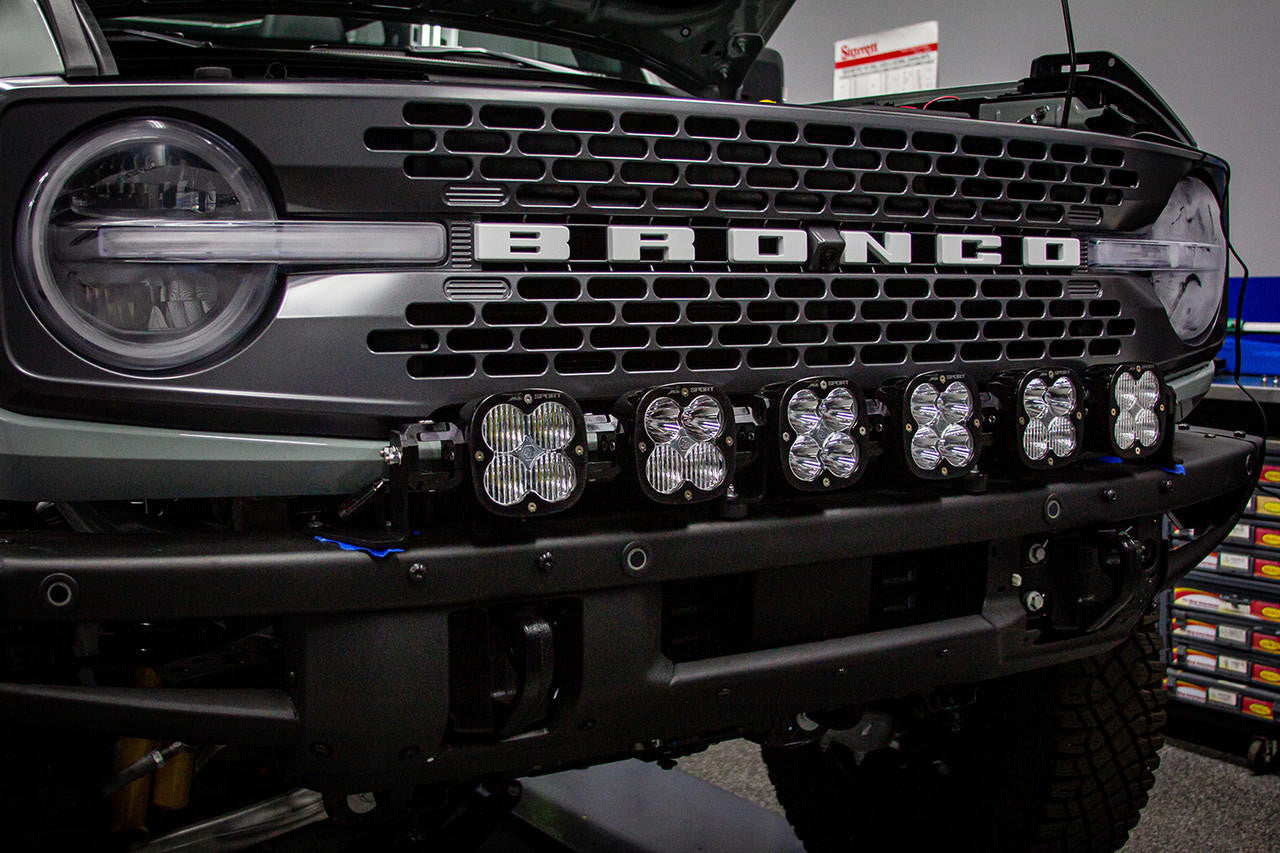 Baja Designs Ford XL-Linkable 6-Light w-Upfitter Bumper Light Kit - Ford 2021-22 Bronco w-OE Steel Bumper - Apollo Off-Road