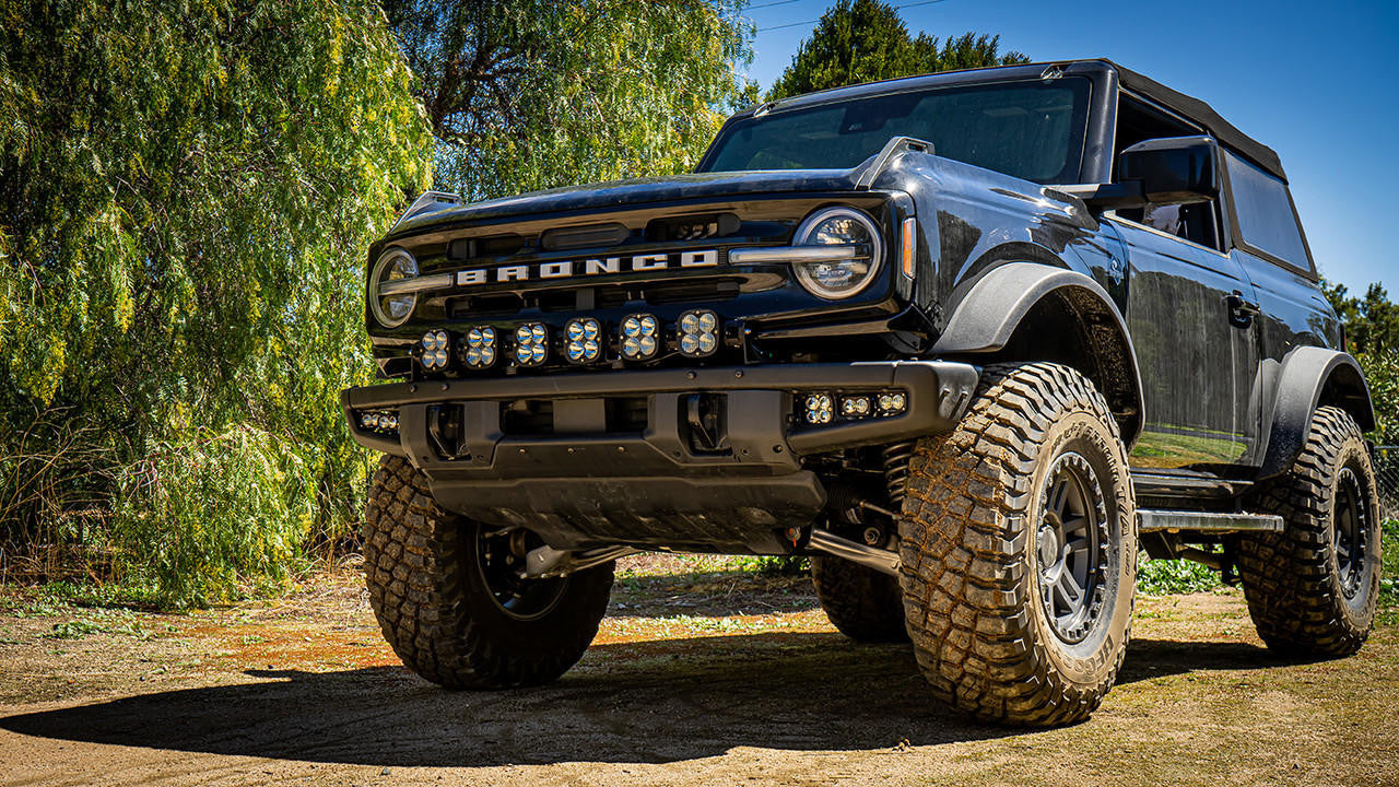 Baja Designs Ford XL-Linkable 6-Light w-Upfitter Bumper Light Kit - Ford 2021-22 Bronco w-OE Steel Bumper - Apollo Off-Road
