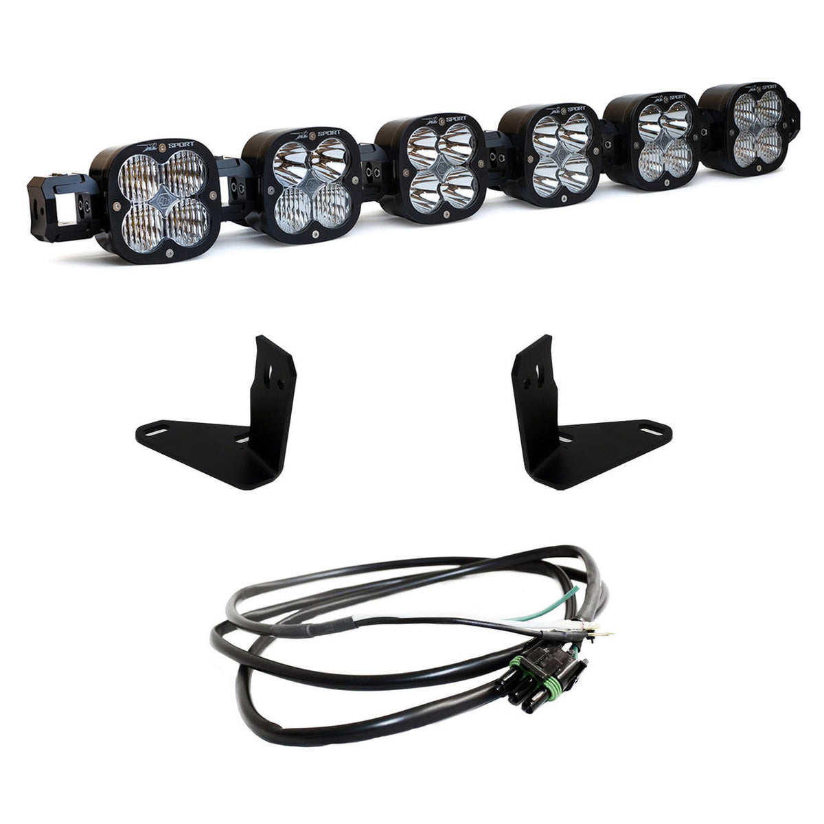 Baja Designs Ford XL-Linkable 6-Light w-Upfitter Bumper Light Kit - Ford 2021-22 Bronco w-OE Steel Bumper - Apollo Off-Road