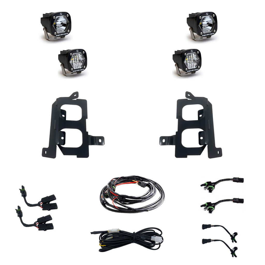 Baja Designs GMC S1 Amber Dual Fog Pocket Light Kit - GMC 2019-22 Sierra 1500 - Apollo Off-Road