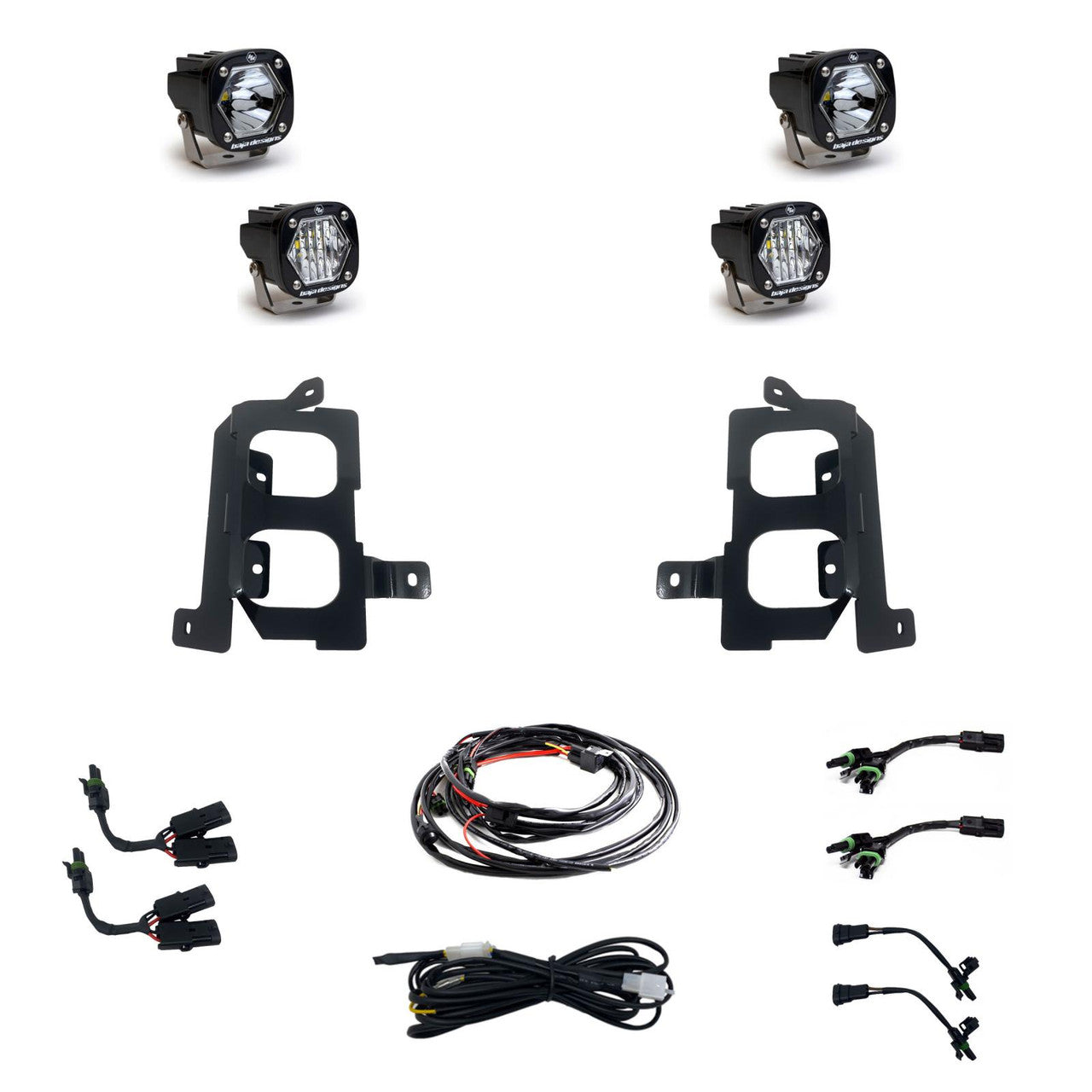 Baja Designs GMC S1 Amber Dual Fog Pocket Light Kit - GMC 2019-22 Sierra 1500 - Apollo Off-Road