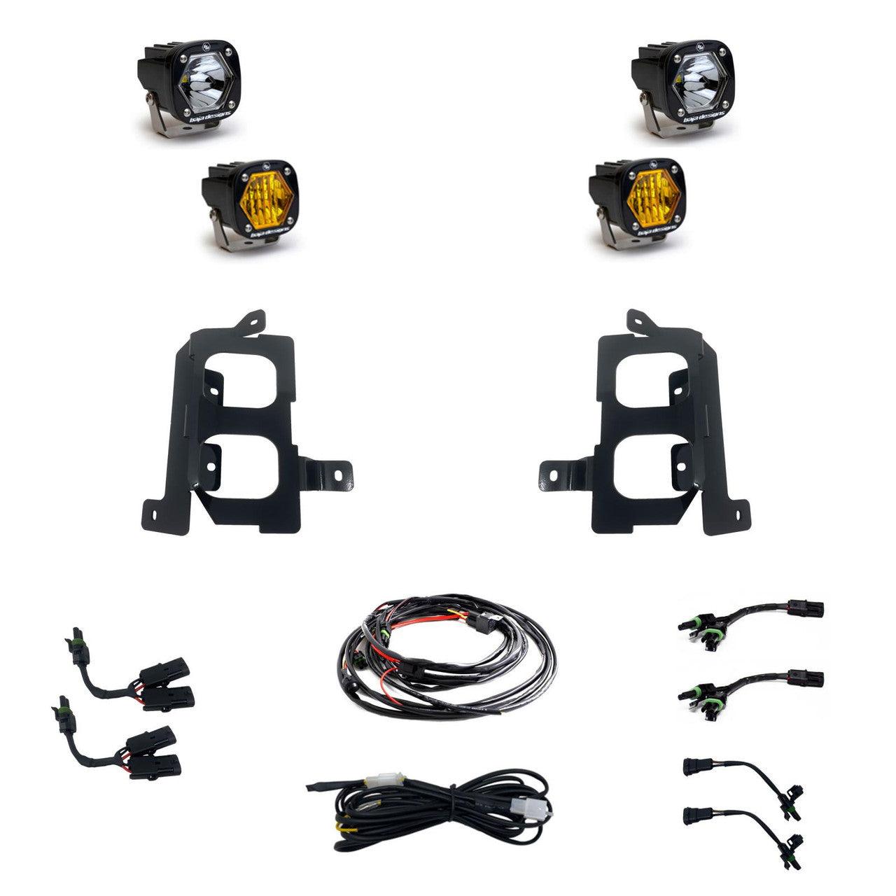 Baja Designs GMC S1 Clear Dual Fog Pocket Light Kit - GMC 2019-22 Sierra 1500 - Apollo Off-Road