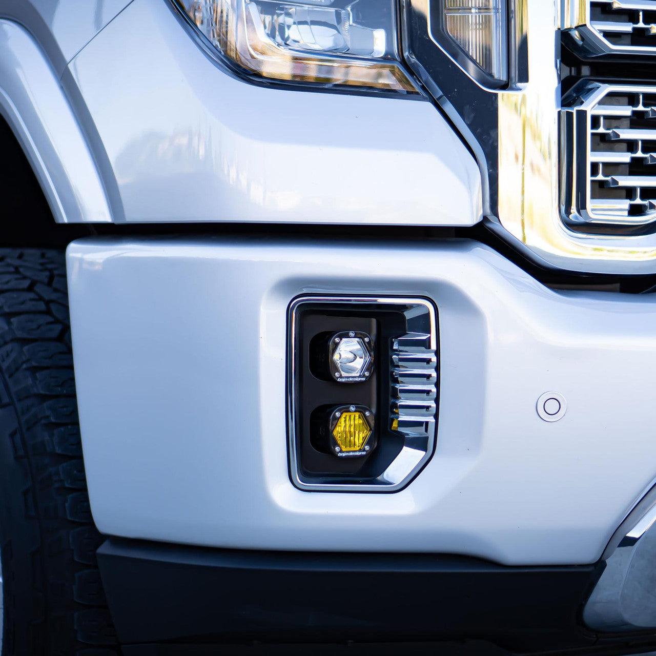 Baja Designs GMC S1 Clear Spot-Clear Dual Fog Pocket Light Kit - GMC 2020-22 Sierra 2500HD-3500HD - Apollo Off-Road
