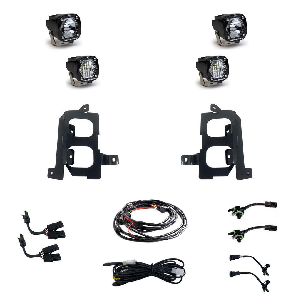 Baja Designs GMC S1 Clear Spot-Clear Dual Fog Pocket Light Kit - GMC 2020-22 Sierra 2500HD-3500HD - Apollo Off-Road