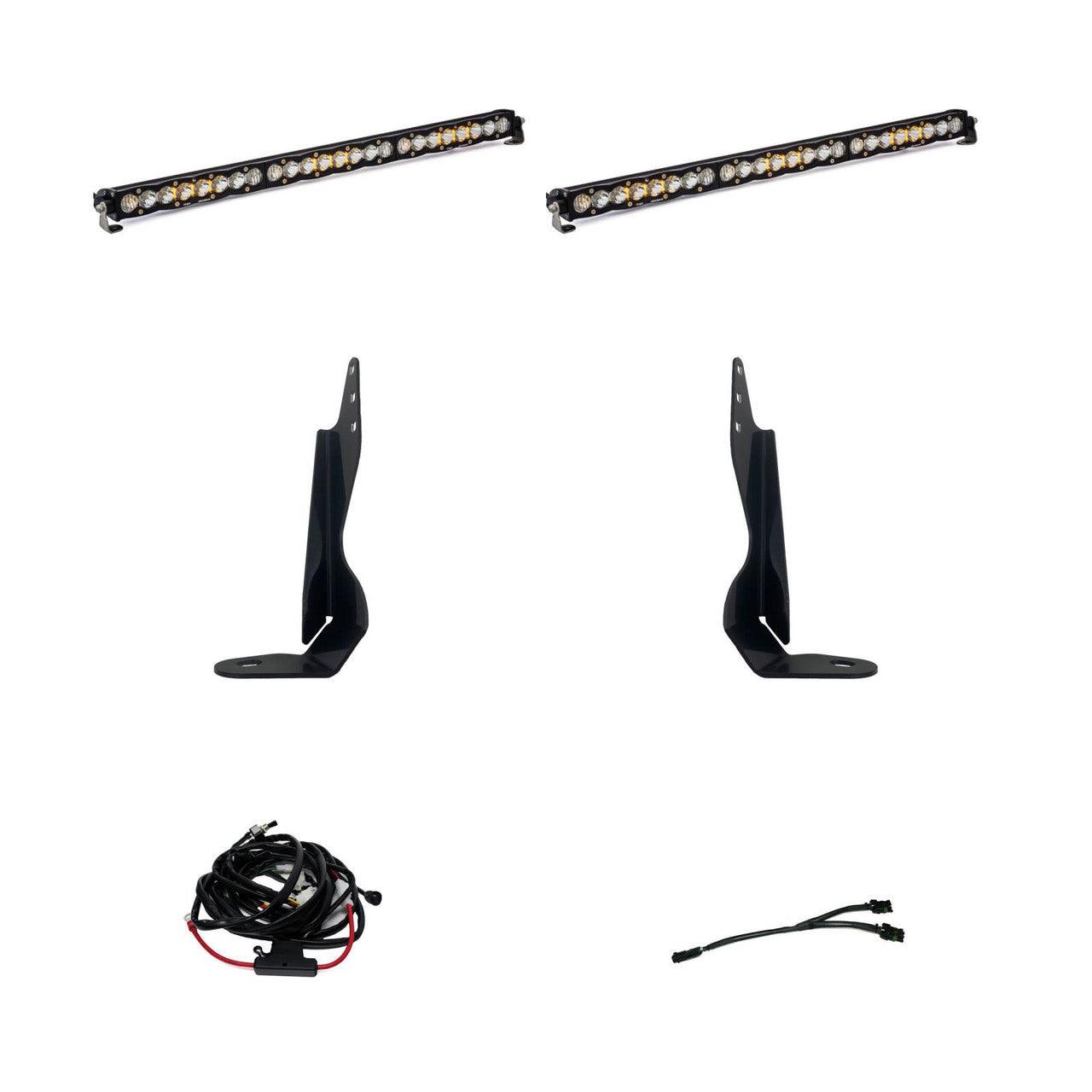 Baja Designs GMC S8 Dual 30 Inch Grille Light Bar Kit - GMC 2020-22 Sierra 2500HD-3500HD Exc. AT4 - Apollo Off-Road
