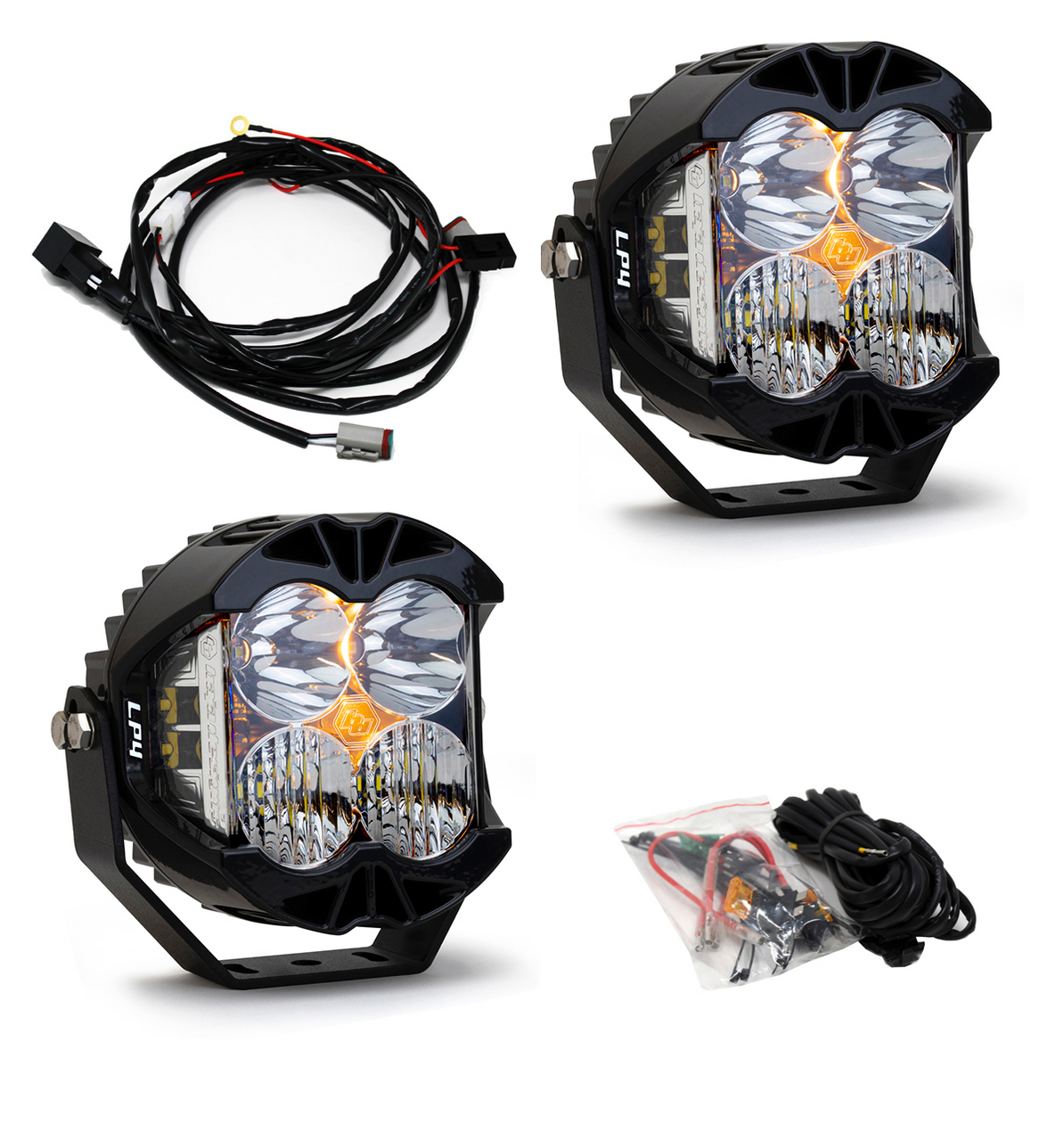 Baja Designs Jeep JL-JT LP4 Pro Bumper Light Kit - Jeep 2020-22 Gladiator, 2018-22 Wrangler JL w- OE Steel Bumper - Apollo Off-Road