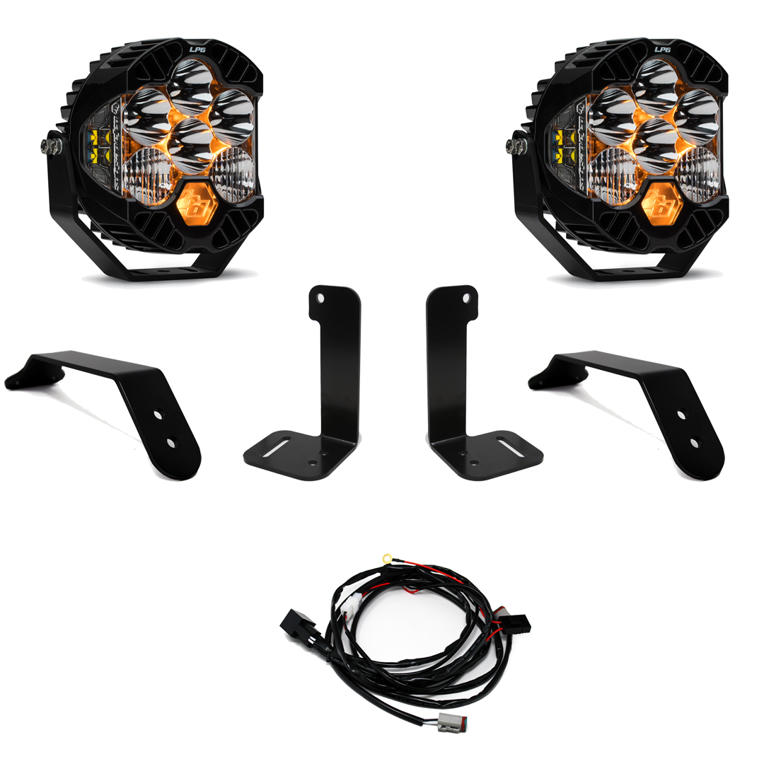 Baja Designs Jeep JL-JT LP6 Pro Bumper Light Kit - Jeep 2020-22 Gladiator, 2018-22 Wrangler JL w- OE Plastic Bumper - Apollo Off-Road
