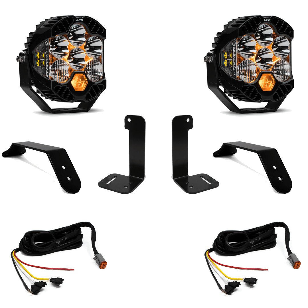 Baja Designs Jeep JL-JT LP6 Pro Bumper w-Upfitter Light Kit - Jeep 2020-22 Gladiator, 2018-22 Wrangler JL w- OE Plastic Bumper - Apollo Off-Road